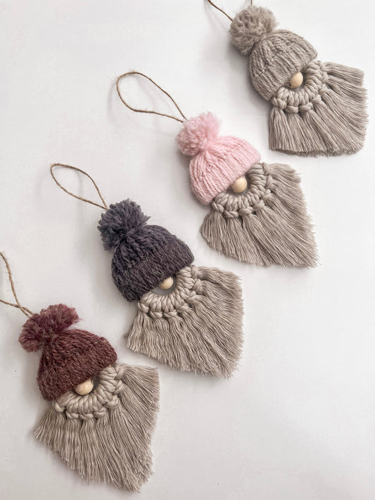 Macrame Gnome Ornament